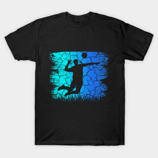 Travel back in time with beach volleyball - Retro Sunsets shirt featuring a player! T-Shirt